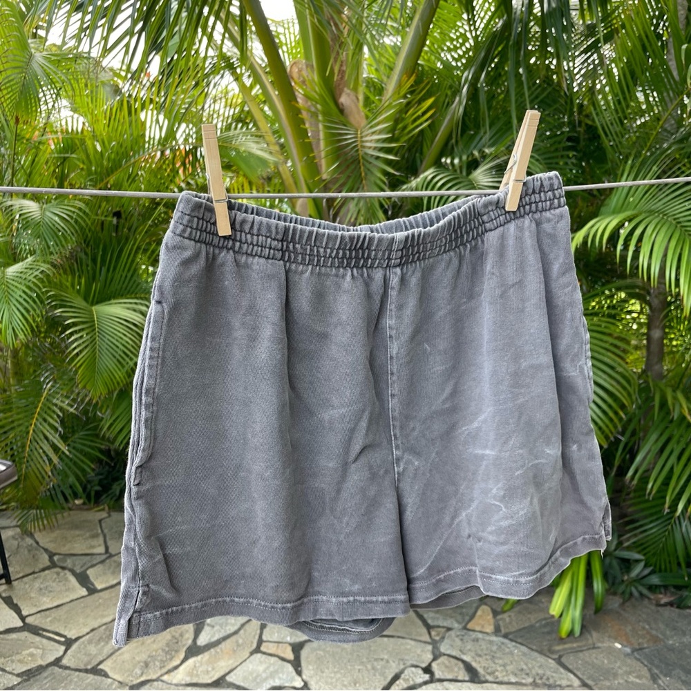 Brandy Melville John Galt Washed Gray Cotton Lounge Shorts